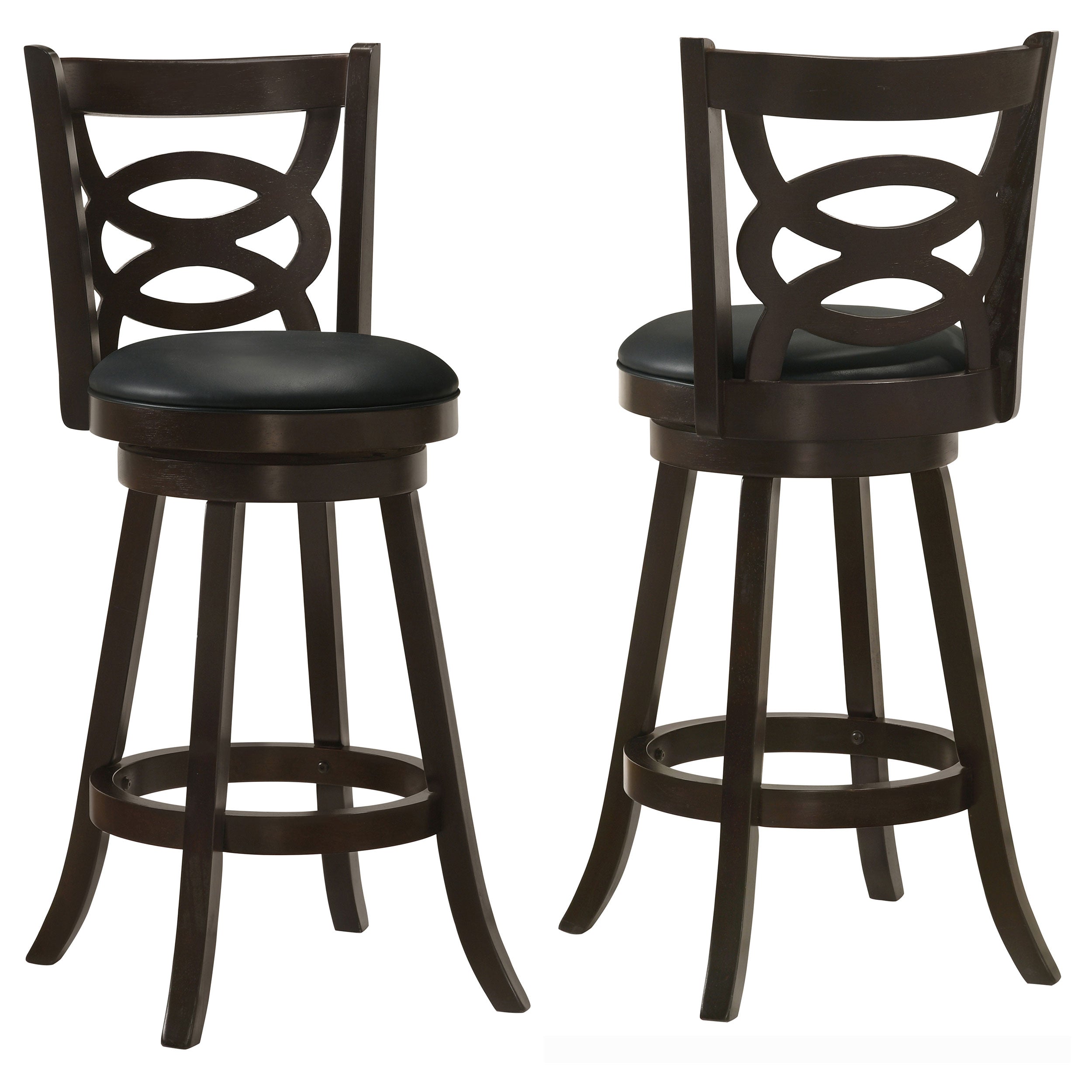 Best Furniture Outlet - Coaster - Calecita Wood Swivel Bar Chair Cappuccino (Set of 2) - 101930