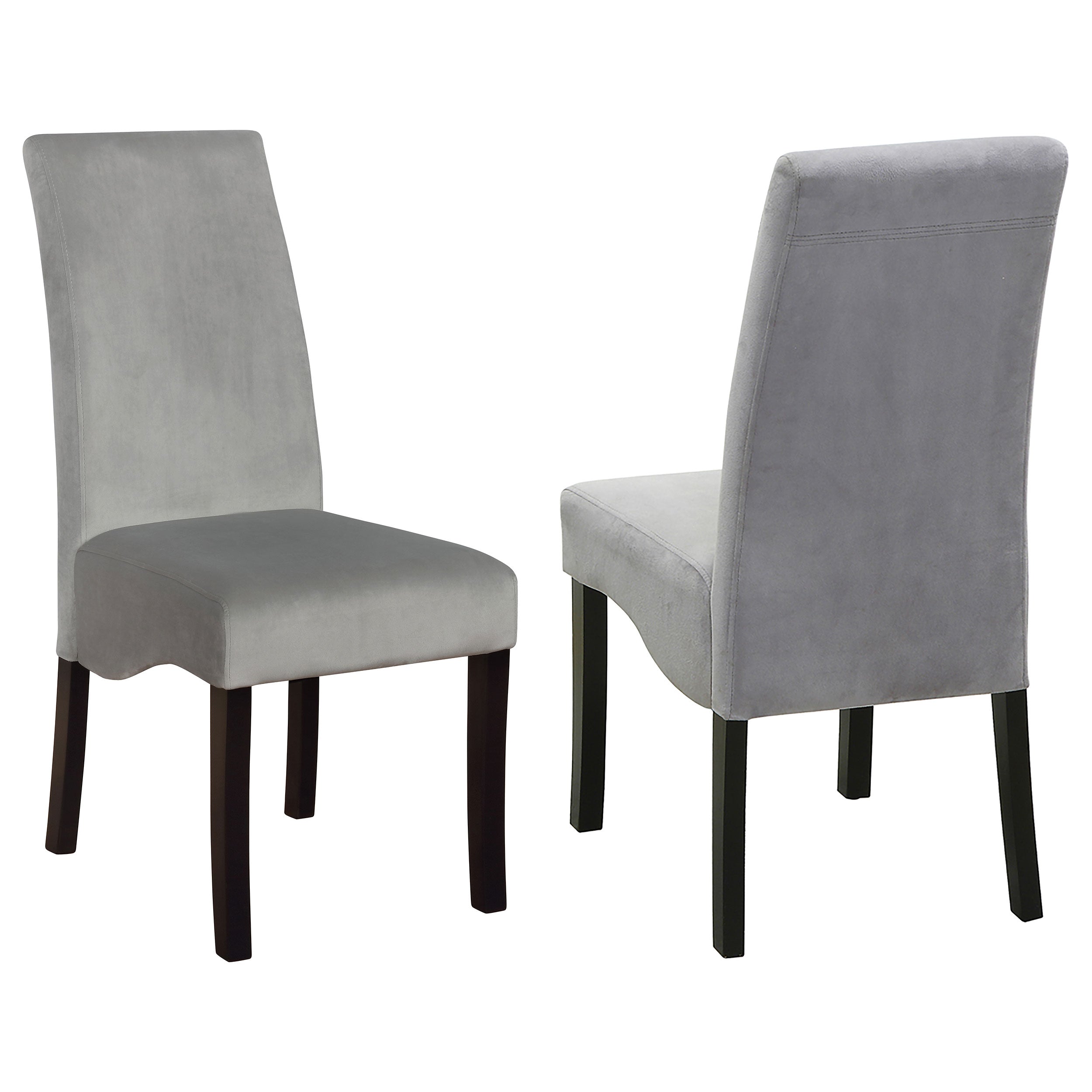 Best Furniture Outlet - Coaster - Stanton Velvet Upholstered Dining Side Chair Grey (Set of 2) - 102062