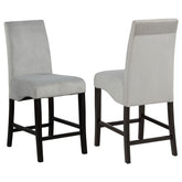 Best Furniture Outlet - Coaster - Stanton Velvet Upholstered Counter Chair Grey (Set of 2) - 102069GRY
