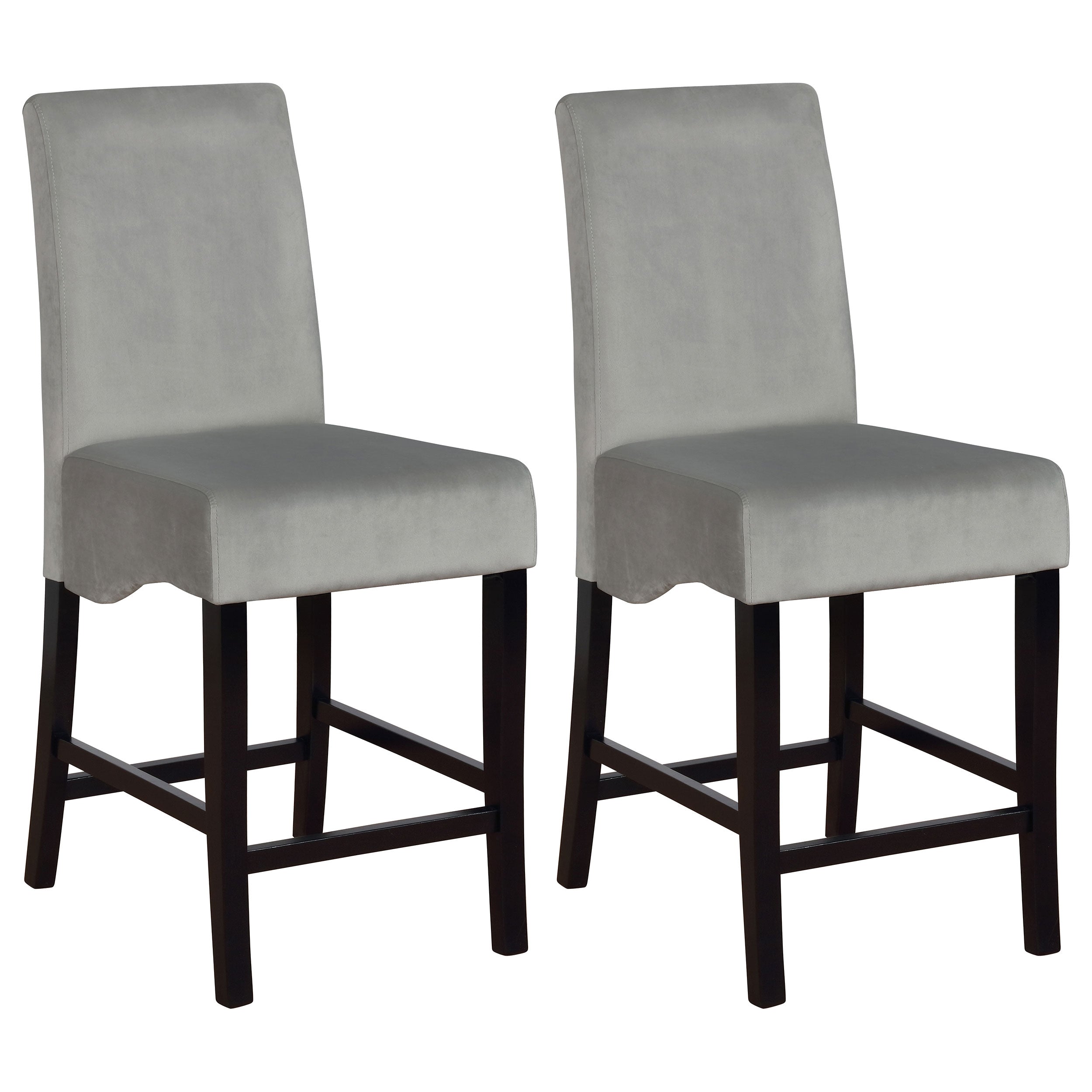 Best Furniture Outlet - Coaster - Stanton Velvet Upholstered Counter Chair Grey (Set of 2) - 102069GRY