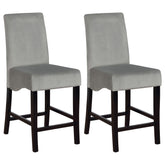 Best Furniture Outlet - Coaster - Stanton Velvet Upholstered Counter Chair Grey (Set of 2) - 102069GRY
