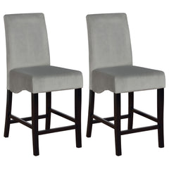 Best Furniture Outlet - Coaster - Stanton Velvet Upholstered Counter Chair Grey (Set of 2) - 102069GRY
