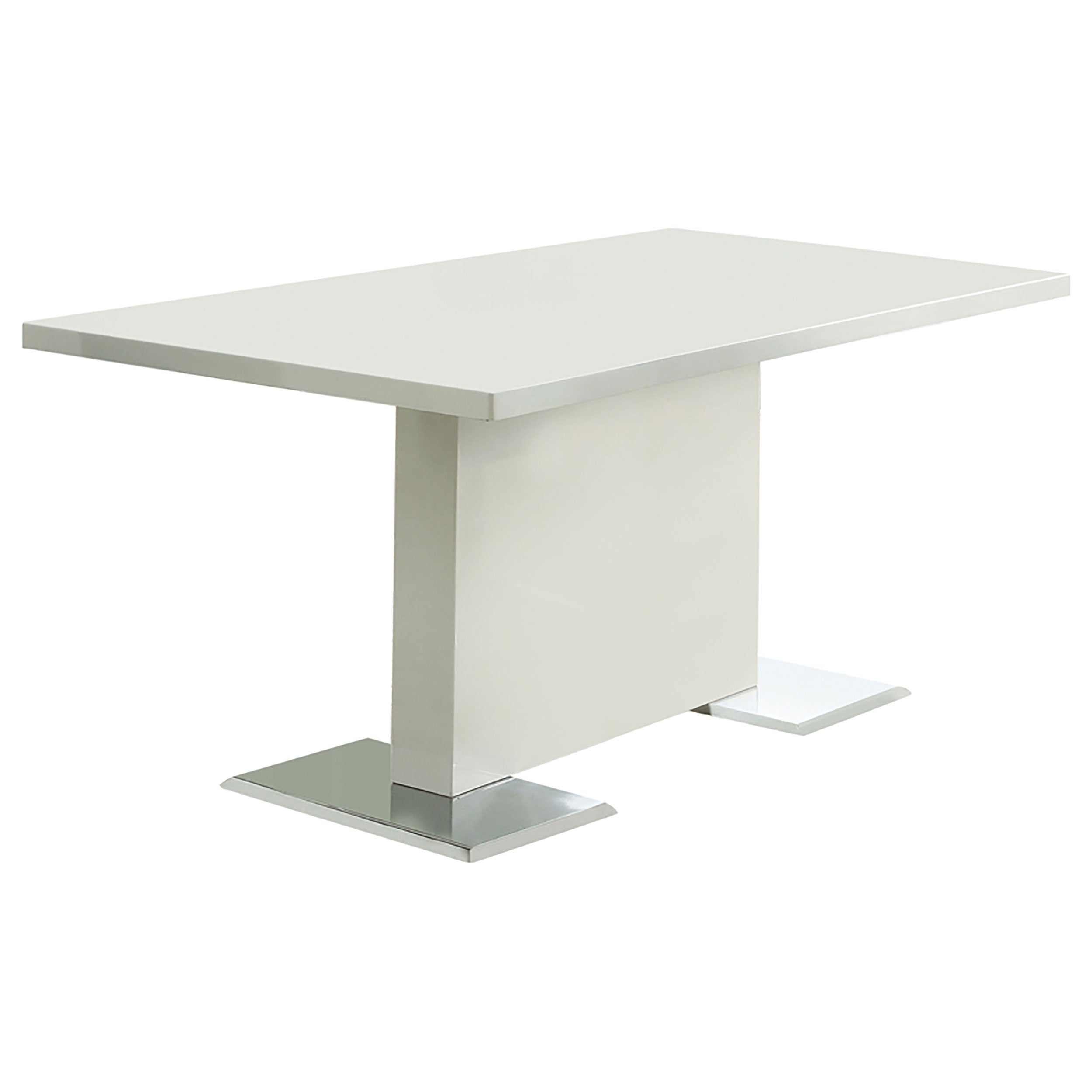 Best Furniture Outlet - Coaster - Anges Rectangular 63-inch Dining Table White High Gloss - 102310