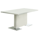 Best Furniture Outlet - Coaster - Anges Rectangular 63-inch Dining Table White High Gloss - 102310