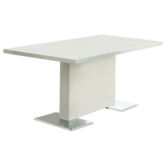 Best Furniture Outlet - Coaster - Anges Rectangular 63-inch Dining Table White High Gloss - 102310