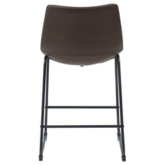 Michelle Upholstered Counter Chair Brown (Set of 2)