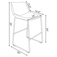 Michelle Upholstered Counter Chair Brown (Set of 2)