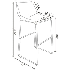 Michelle Upholstered Bar Chair Brown (Set of 2)