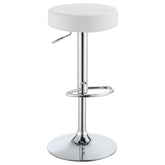 Best Furniture Outlet - Coaster - Ramses Adjustable Backless Bar Stool Chrome and White - 102550