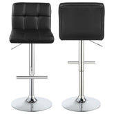 Best Furniture Outlet - Coaster - Lenny Upholstered Adjustable Bar Stool Black (Set of 2) - 102554
