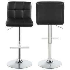 Best Furniture Outlet - Coaster - Lenny Upholstered Adjustable Bar Stool Black (Set of 2) - 102554