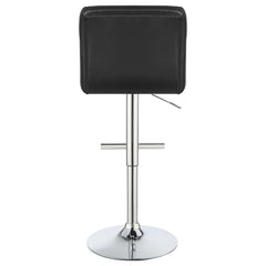 Lenny Upholstered Adjustable Bar Stool Black (Set of 2)