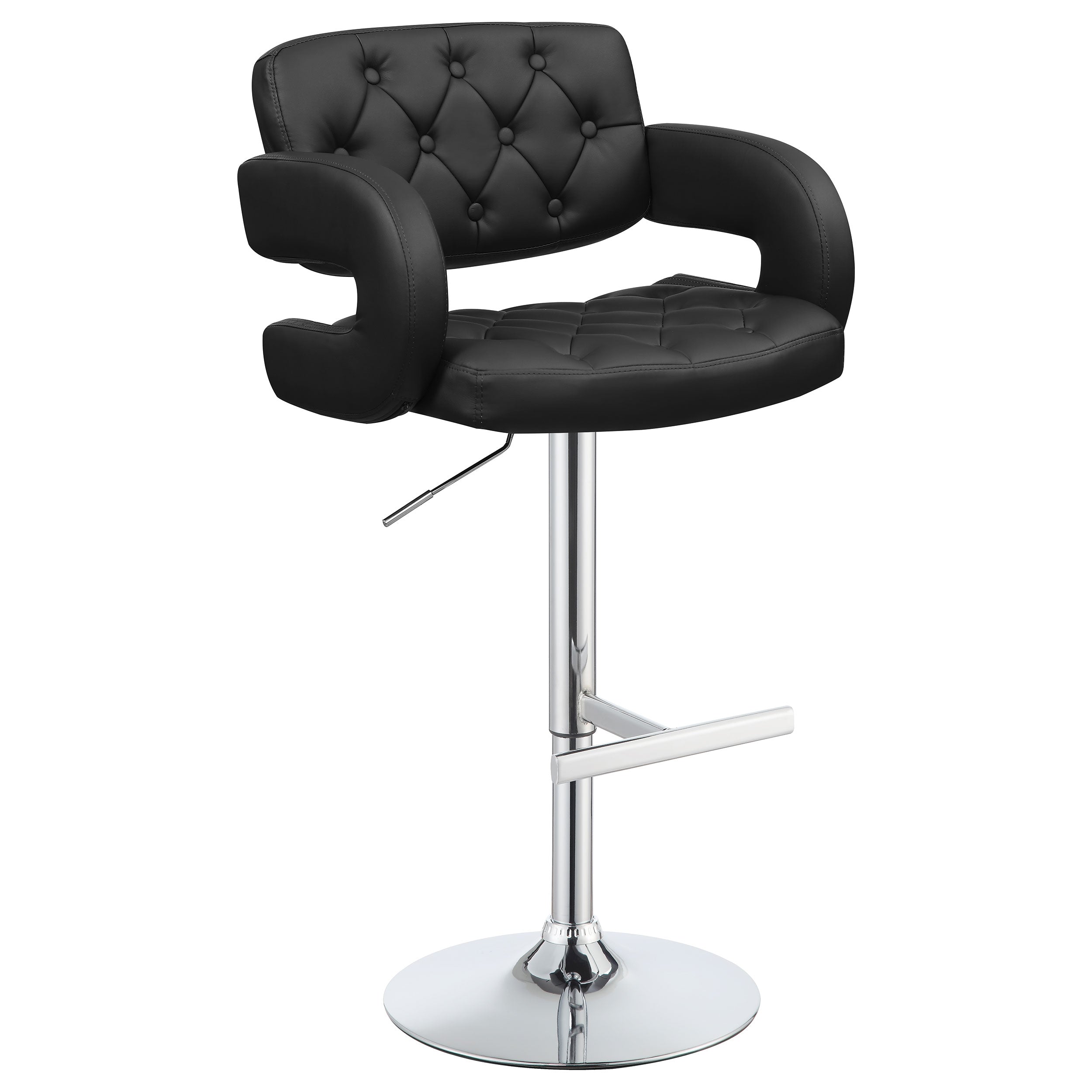 Best Furniture Outlet - Coaster - Brandi Adjustable Bar Stool Black and Chrome - 102555