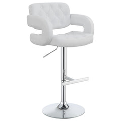 Best Furniture Outlet - Coaster - Brandi Adjustable Bar Stool Chrome and White - 102557