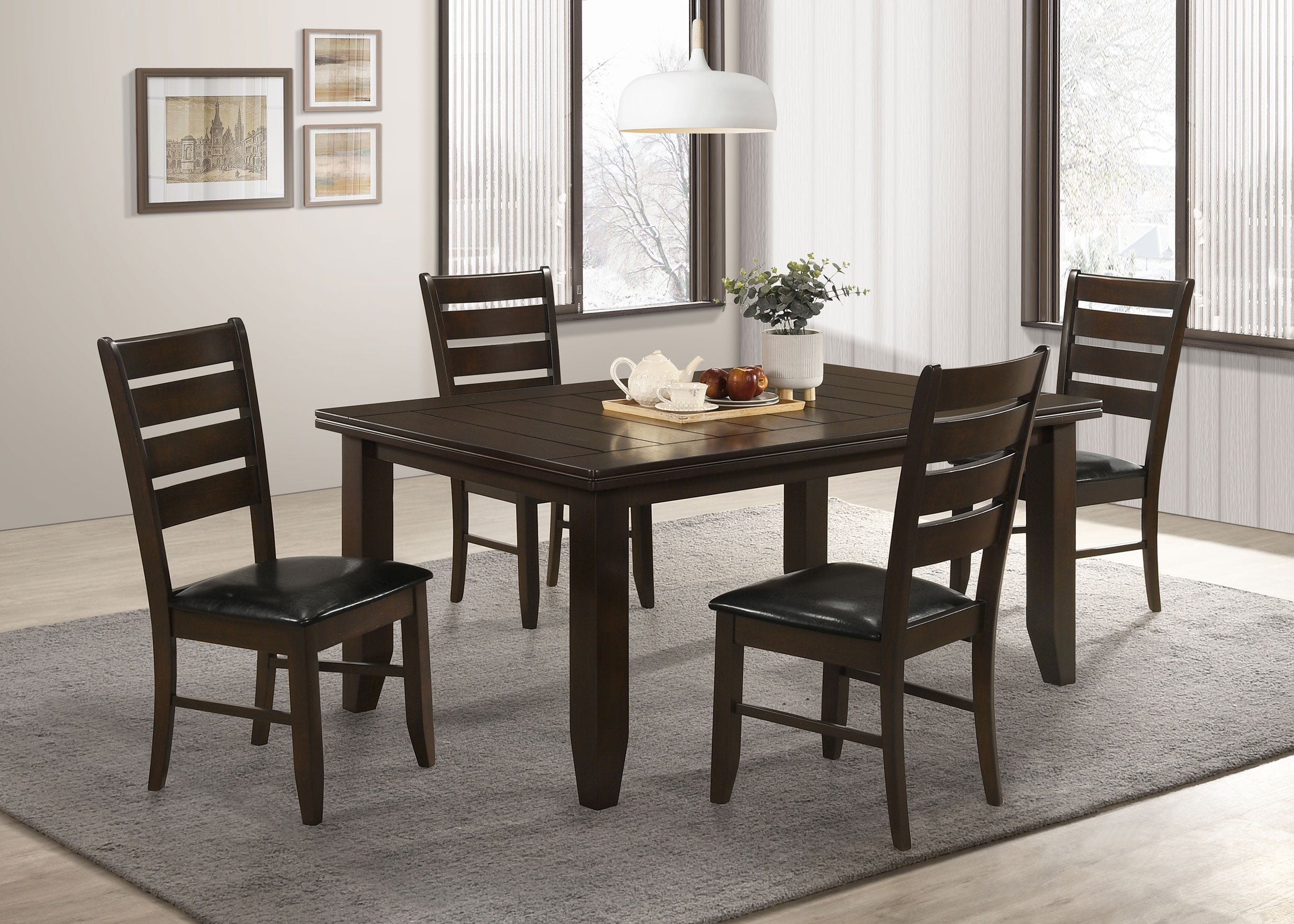Best Furniture Outlet - Coaster - Dalila 5-piece Rectangular Dining Table Set Cappuccino - 102721-S5