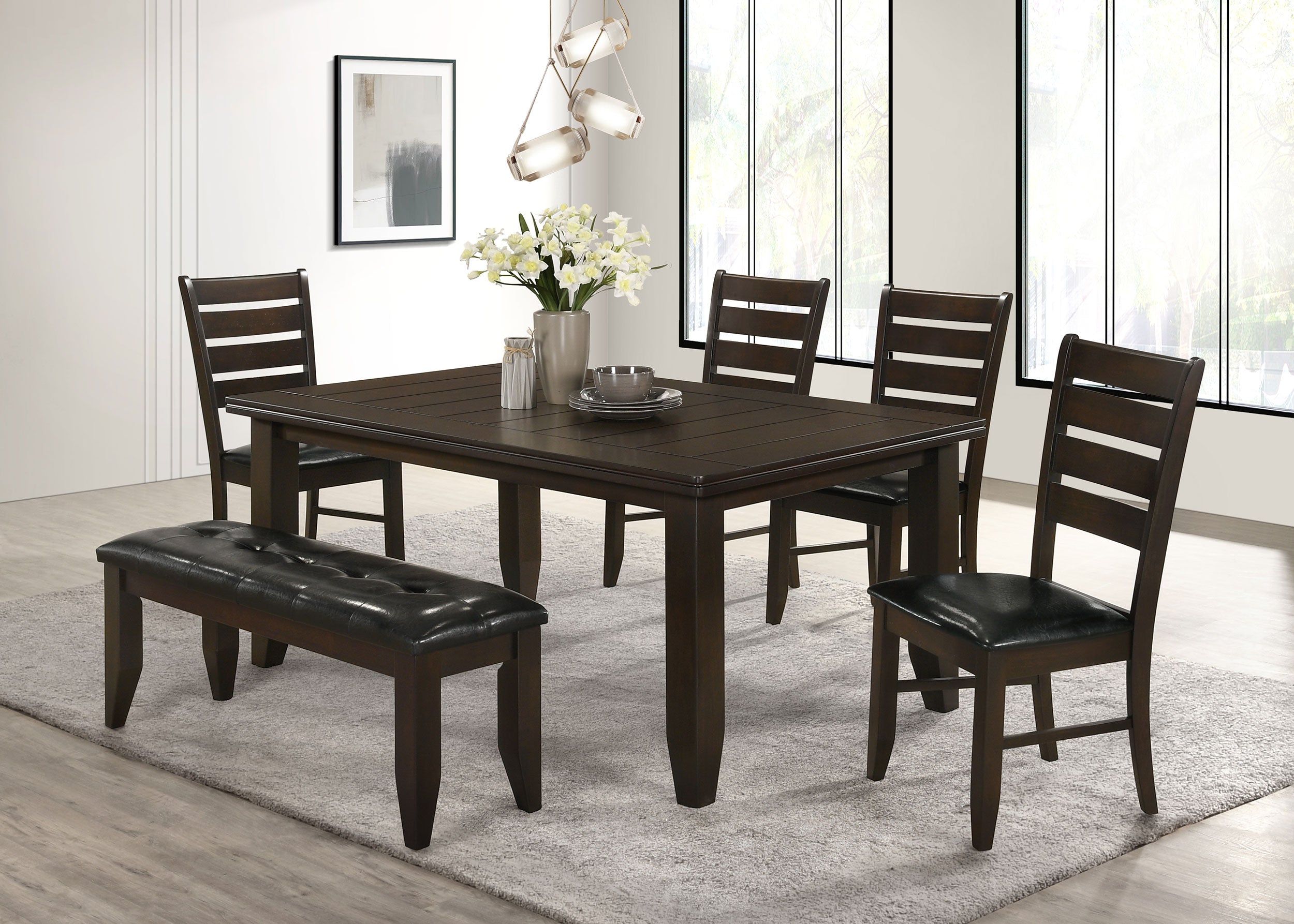 Best Furniture Outlet - Coaster - Dalila 6-piece Rectangular Dining Table Set Cappuccino - 102721-S6