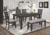 Best Furniture Outlet - Coaster - Dalila 6-piece Rectangular Dining Table Set Dark Grey - 102721GRY-S6