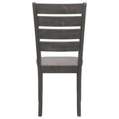 Dalila Wood Dining Side Chair Dark Grey (Set of 2)