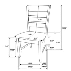 Dalila Wood Dining Side Chair Dark Grey (Set of 2)