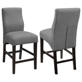 Best Furniture Outlet - Coaster - Mulberry Fabric Upholstered Counter Chair Grey (Set of 2) - 102855