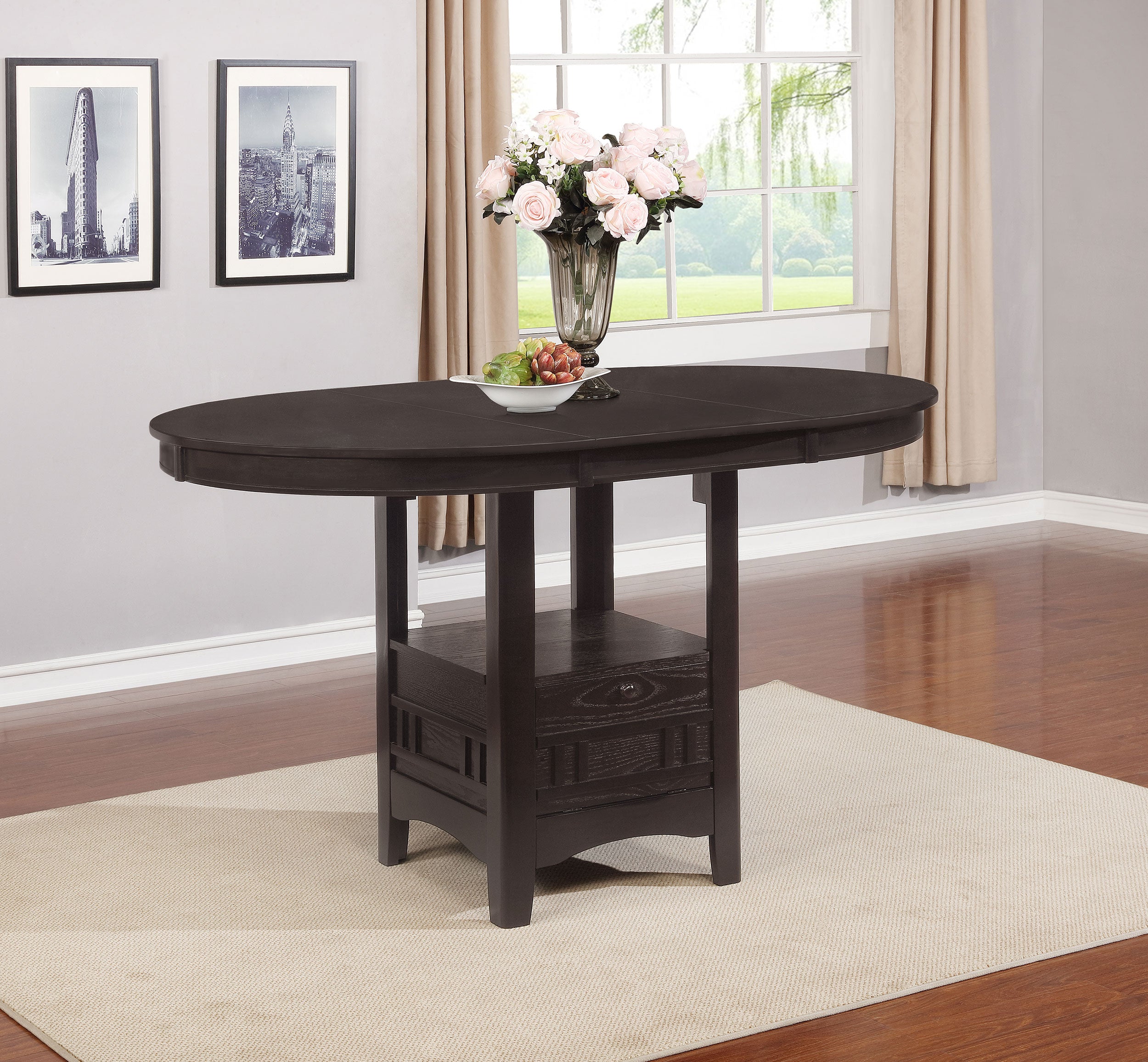 Best Furniture Outlet - Coaster - Lavon Oval 60-inch Extension Counter Dining Table Espresso - 102888