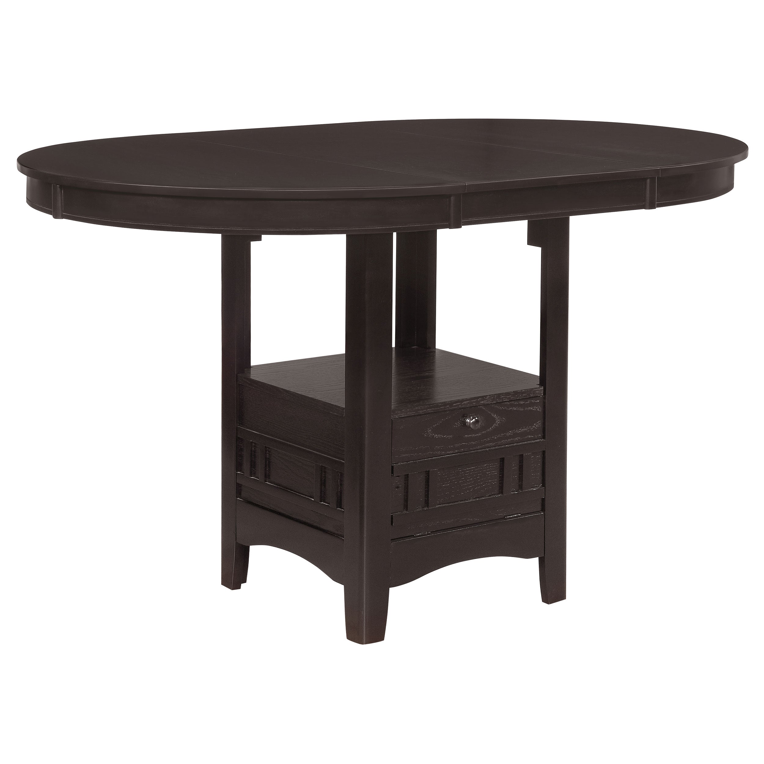 Best Furniture Outlet - Coaster - Lavon Oval 60-inch Counter Height Extension Dining Table Espresso - 102888