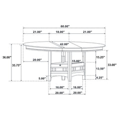 Lavon Oval 60-inch Counter Height Extension Dining Table Espresso