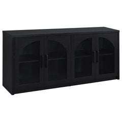 Best Furniture Outlet - Coaster - Riva 4-door Dining Sideboard Buffet Storage Credenza Black - 103895
