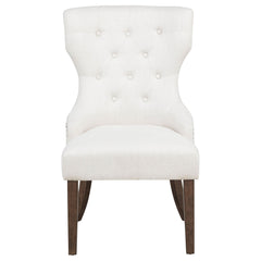 Baney Fabric Upholstered Dining Side Chair Cream and Dark Oak