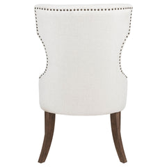 Baney Fabric Upholstered Dining Side Chair Cream and Dark Oak