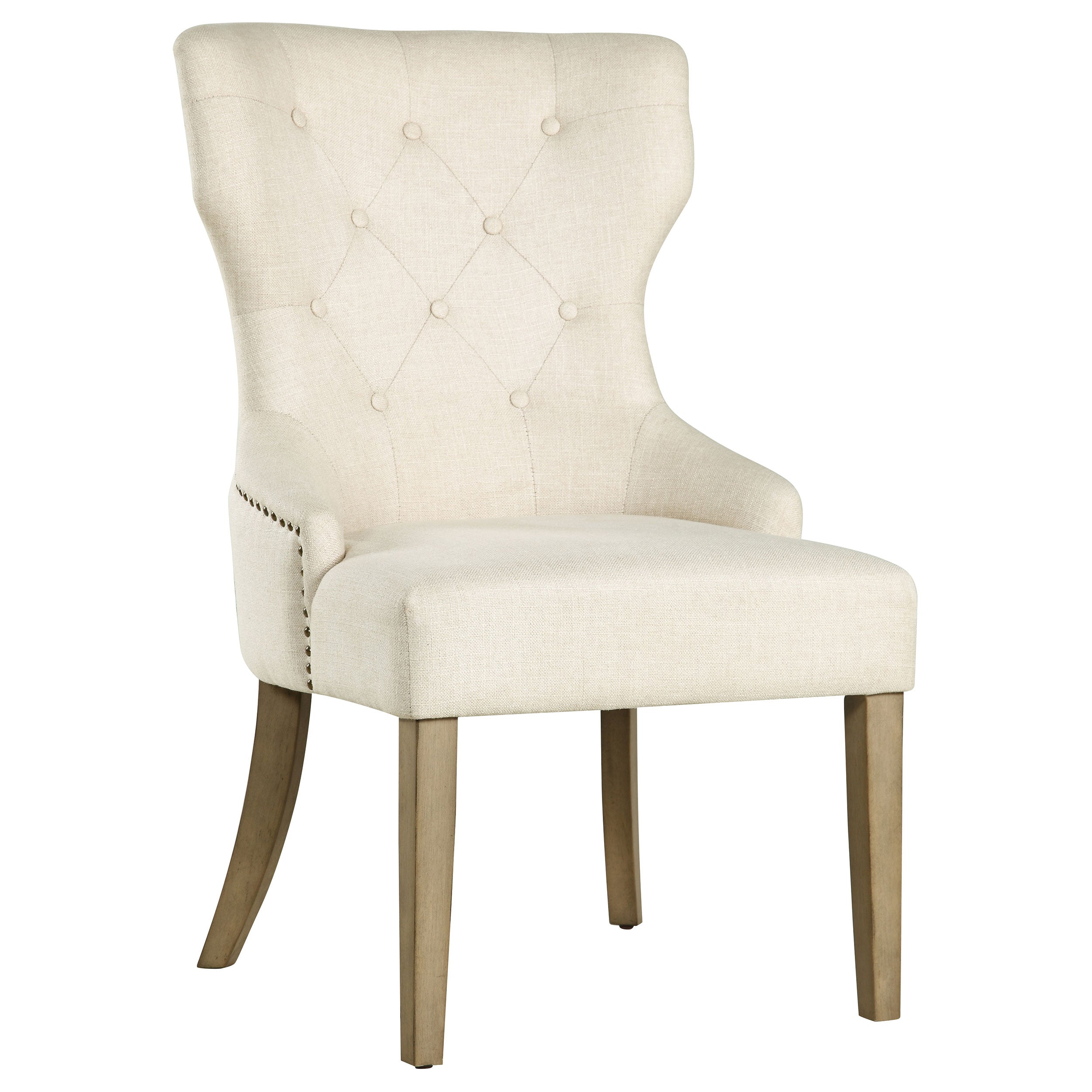 Best Furniture Outlet - Coaster - Baney Tufted Upholstered Dining Chair Beige and Rustic Grey - 104507