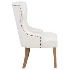 Baney Fabric Upholstered Dining Side Chair Beige and Rustic Honey