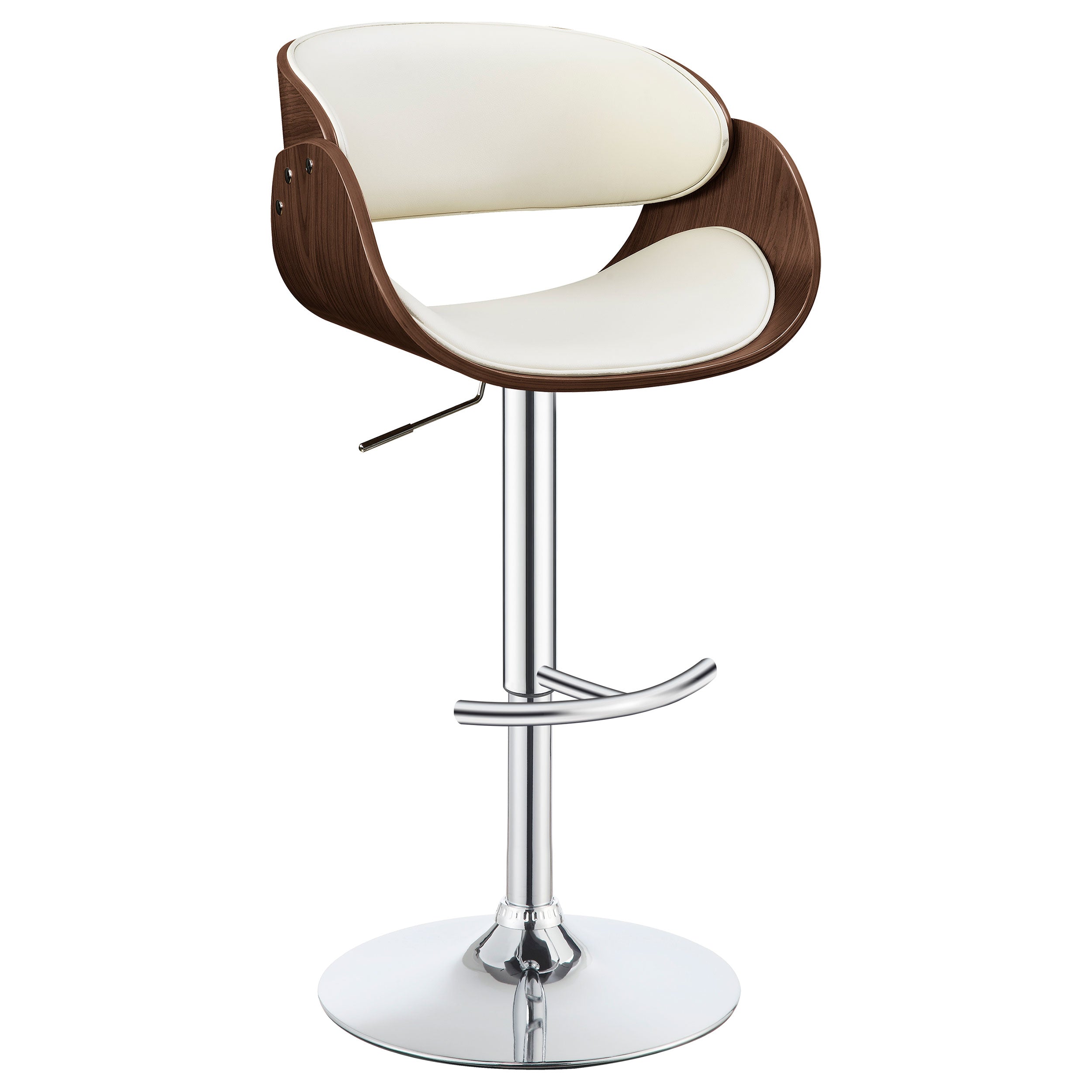 Best Furniture Outlet - Coaster - Dana Adjustable Bar Stool Ecru and Chrome - 104966