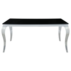 Carone 5-piece 61-inch Rectangular Black Glass Dining Set Grey