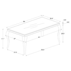 Carone Rectangular 61-inch Glass Top Dining Table Black