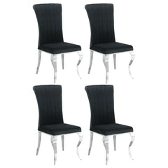 Best Furniture Outlet - Coaster - Betty Velvet Upholstered Dining Side Chair Black (Set of 4) - 105072