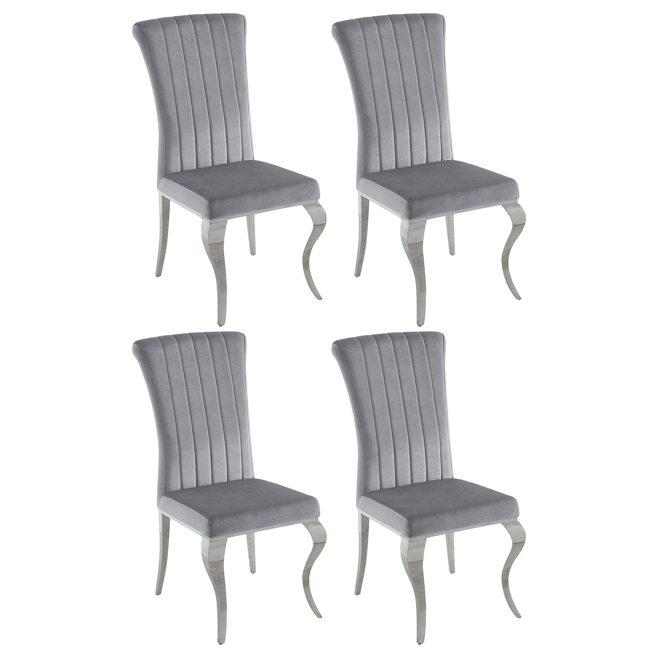 Best Furniture Outlet - Coaster - Betty Velvet Upholstered Dining Side Chair Grey (Set of 4) - 105073