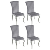Best Furniture Outlet - Coaster - Betty Velvet Upholstered Dining Side Chair Grey (Set of 4) - 105073