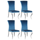 Best Furniture Outlet - Coaster - Betty Velvet Upholstered Dining Side Chair Blue (Set of 4) - 105076