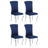 Best Furniture Outlet - Coaster - Betty Velvet Upholstered Dining Chair Ink Blue (Set of 4) - 105077