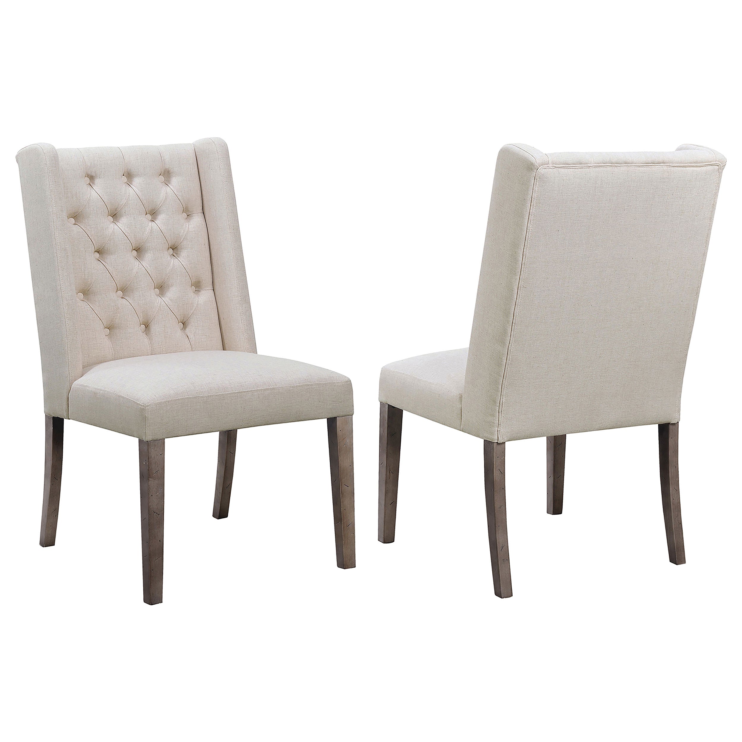 Best Furniture Outlet - Coaster - Bexley Fabric Upholstered Dining Side Chair Beige (Set of 2) - 105143