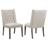 Best Furniture Outlet - Coaster - Bexley Fabric Upholstered Dining Side Chair Beige (Set of 2) - 105143