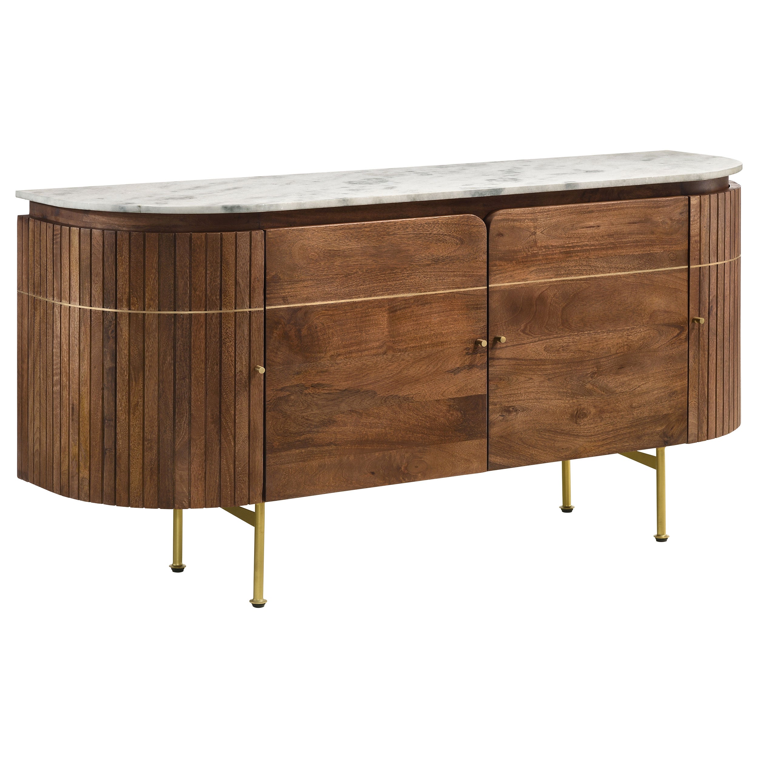 Best Furniture Outlet - Coaster - Ortega 4-door Marble Top Sideboard Buffet Cabinet Natural - 105145