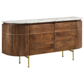 Best Furniture Outlet - Coaster - Ortega 4-door Marble Top Sideboard Buffet Cabinet Natural - 105145