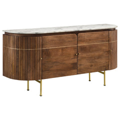 Best Furniture Outlet - Coaster - Ortega 4-door Marble Top Sideboard Buffet Cabinet Natural - 105145