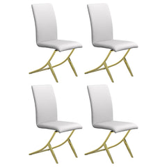 Best Furniture Outlet - Coaster - Carmelia Upholstered Dining Side Chair White (Set of 4) - 105171