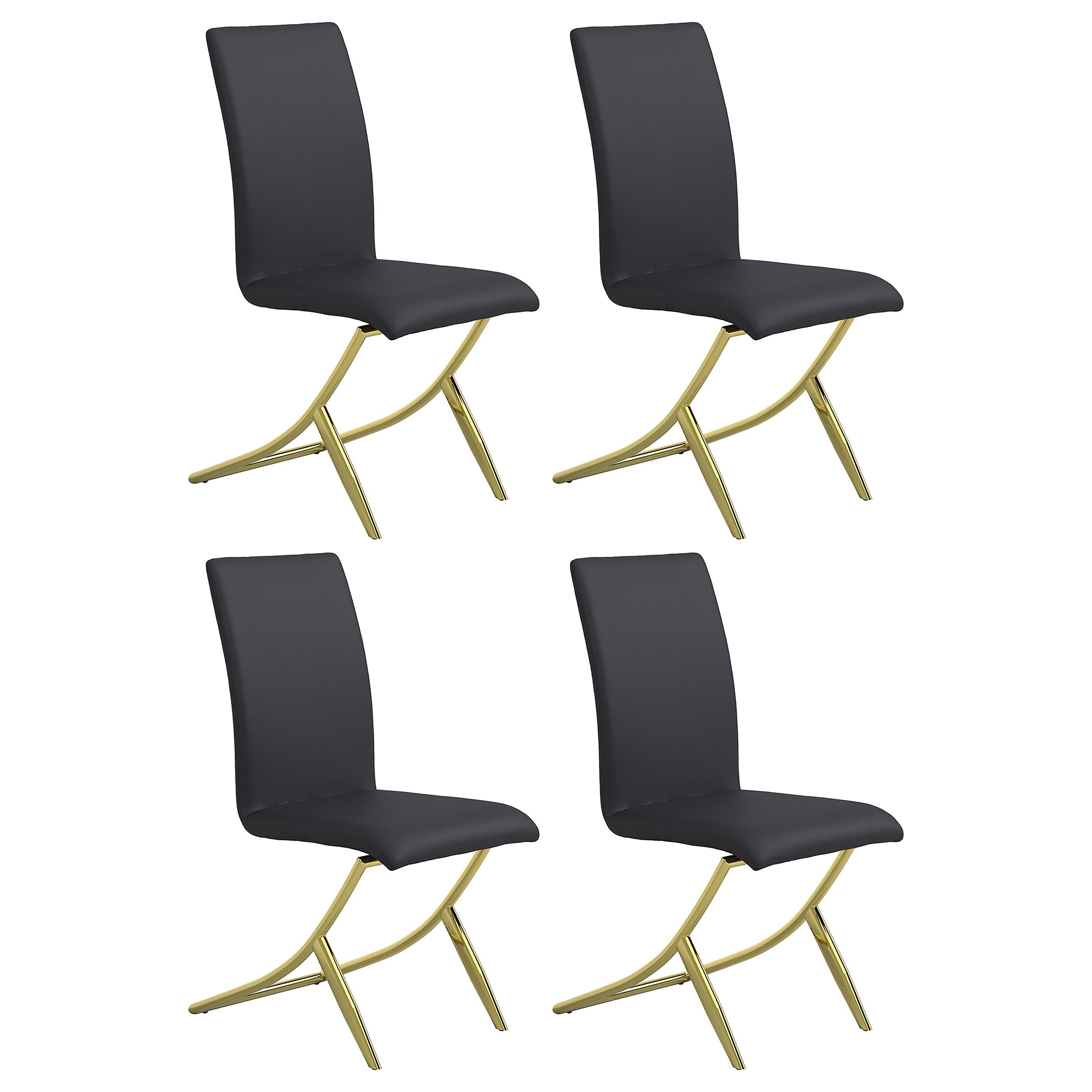 Best Furniture Outlet - Coaster - Carmelia Upholstered Dining Side Chair Black (Set of 4) - 105172