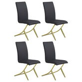 Best Furniture Outlet - Coaster - Carmelia Upholstered Dining Side Chair Black (Set of 4) - 105172
