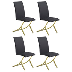 Best Furniture Outlet - Coaster - Carmelia Upholstered Dining Side Chair Black (Set of 4) - 105172