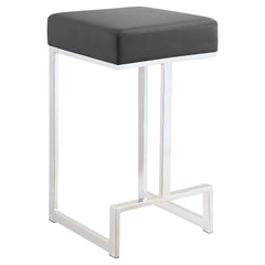 Best Furniture Outlet - Coaster - Gervase Square Counter Height Stool Grey and Chrome - 105252